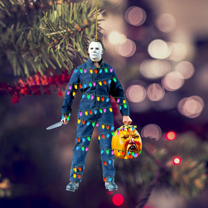 DIY Horror Scannán Ornáide Trick nó Caitheamh Scary Crann Nollag Ornáide Horror