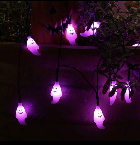 Halloween Ghost Solar LED Lights On String