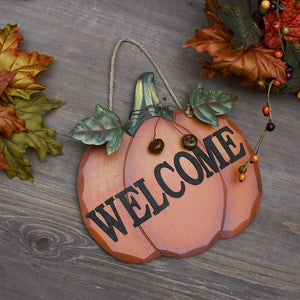 Wood Pumpkin Welcome Sign Fall Decor Autumn Harvest Thanksgiving Halloween Decor