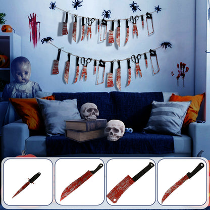 Halloween Hanging Bloody Knives Haunted Scary Horror Banner Props Party Decor US
