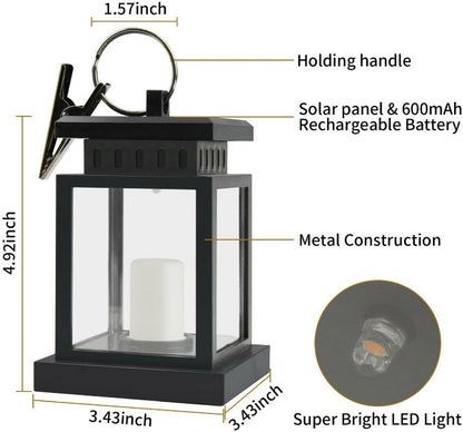 Solar Lantern Hanging Light LED Waterproof Yard Outdoor Patio Garden Yard Lamp warm white string