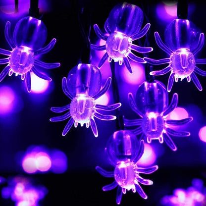 LED Halloween Purple Spider Decor String Lights for Halloween Outdoor Indoor US