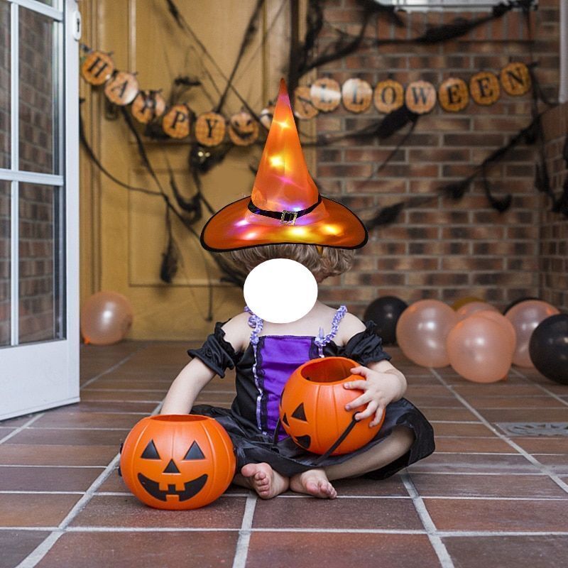 Halloween Glowing Witch Hat LED Lights Props Outdoor Tree Hanging Party Decor US