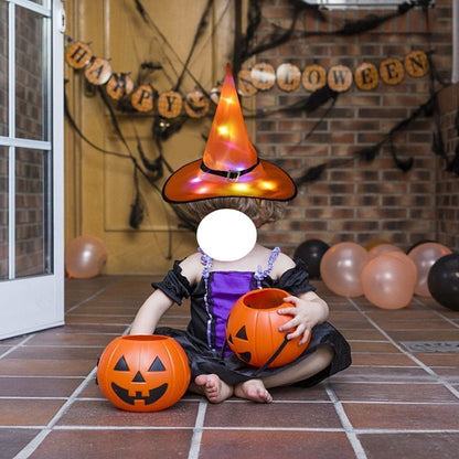 Halloween Glowing Witch Hat LED Lights Props Outdoor Tree Hanging Party Decor US