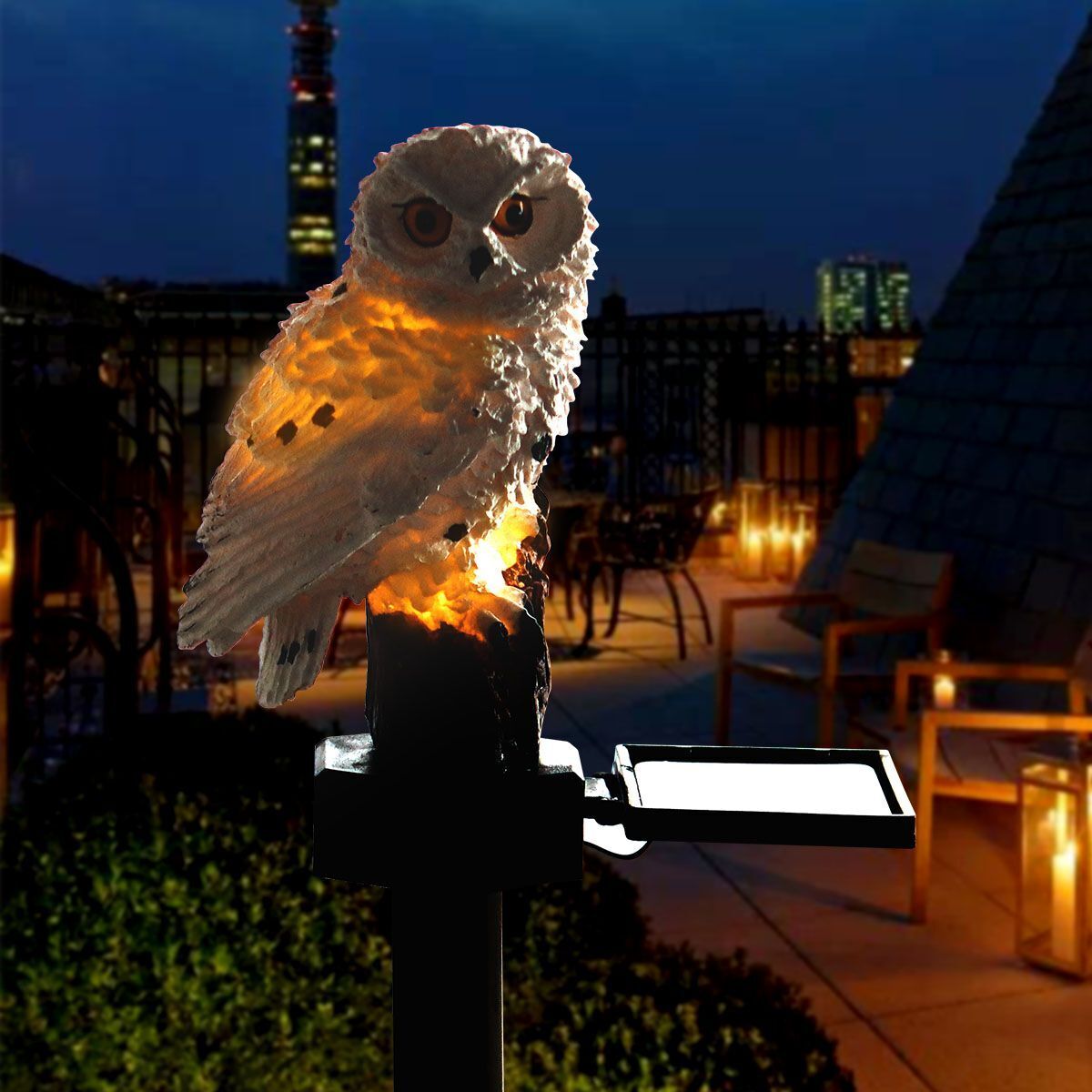 Solar Power LED Owl Parrot Lawn Light Outdoor Garden Landscape Lamp Halloween US