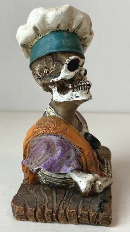 Halloween Decoration Skull Day of Dead Cook Baker Figurine