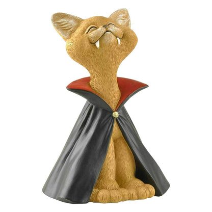 Whimsical Black-Cat Vampire-Dracula Figurine Collectible-Halloween Decoration A