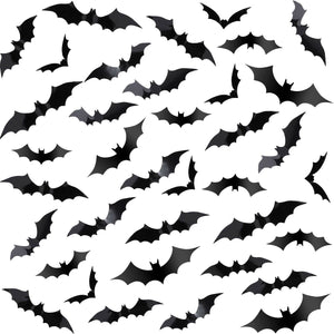 56Pcs Halloween 3D Bats Stickers Scary Decals Wall Window Door Decoration US