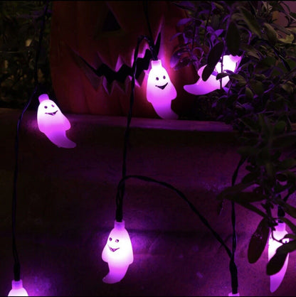Halloween Ghost Solar LED Lights On String