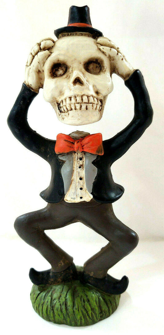 Comedy Skeleton Statue Horror Gothic Halloween Vintage Style Skull Figurine Gift