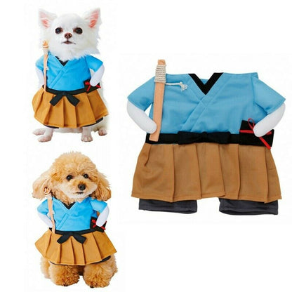 Madraí Cat éadaí Peataí Greannmhar Samurai Páirtí Cosplay Éadaí Féile Fancy Madraí NUA 