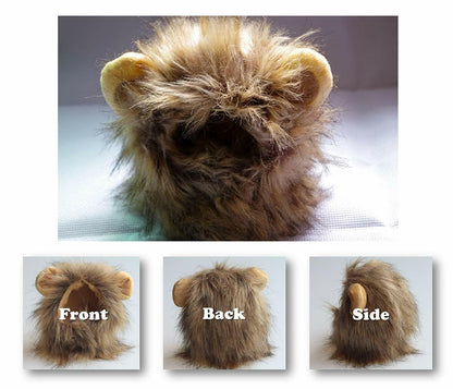 Pet Costume Lion Mane Wig for Cat Dog Halloween Christmas Party Fancy Dress up