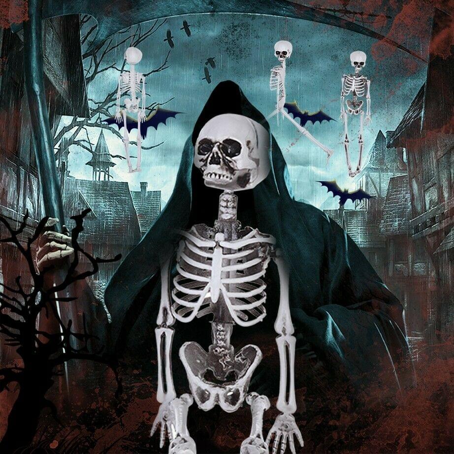 16In Halloween Skeleton Life Size Realistic Human Bones For Party Decoration US