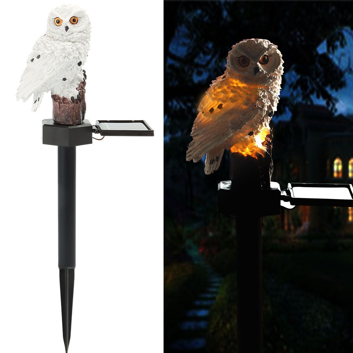 Solar Power LED Owl Parrot Lawn Light Outdoor Garden Landscape Lamp Halloween US