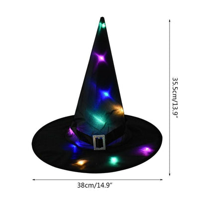 Halloween Glowing Witch Hat LED Lights Props Outdoor Tree Hanging Party Decor US
