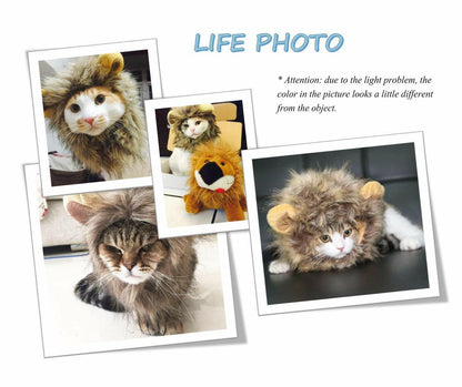 Pet Costume Lion Mane Wig for Cat Dog Halloween Christmas Party Fancy Dress up