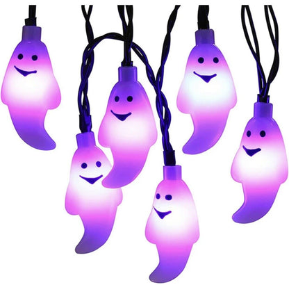 Halloween Ghost Solar LED Lights On String