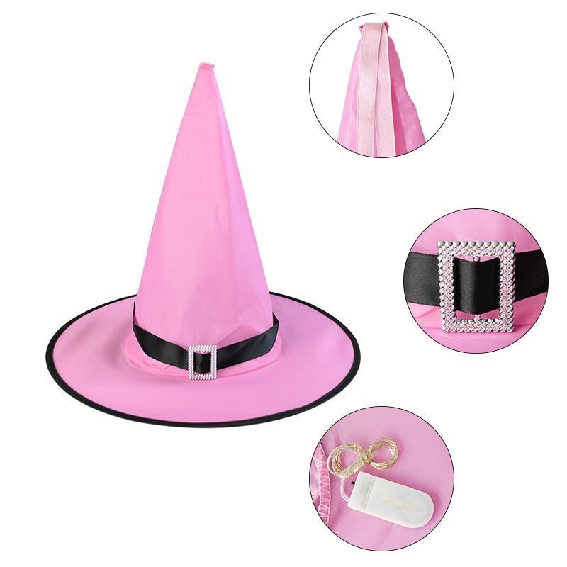Halloween Glowing Witch Hat LED Lights Props Outdoor Tree Hanging Party Decor US