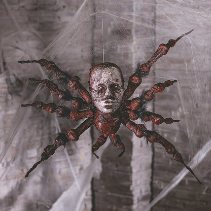 Halloween Spider Decoration With Skull Face, Home Decor, 42"