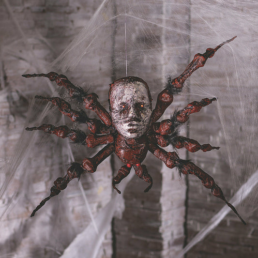 Halloween Spider Decoration With Skull Face, Home Decor, 42"