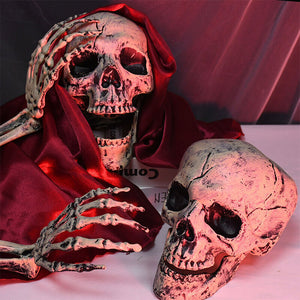 3pcs Halloween Scary Horror Skeleton Decorations Head Bones Hand Outdoor Decor