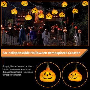 10 LED Halloween Pumpkin String Lights Lantern Lamp Home Party Christmas Decors