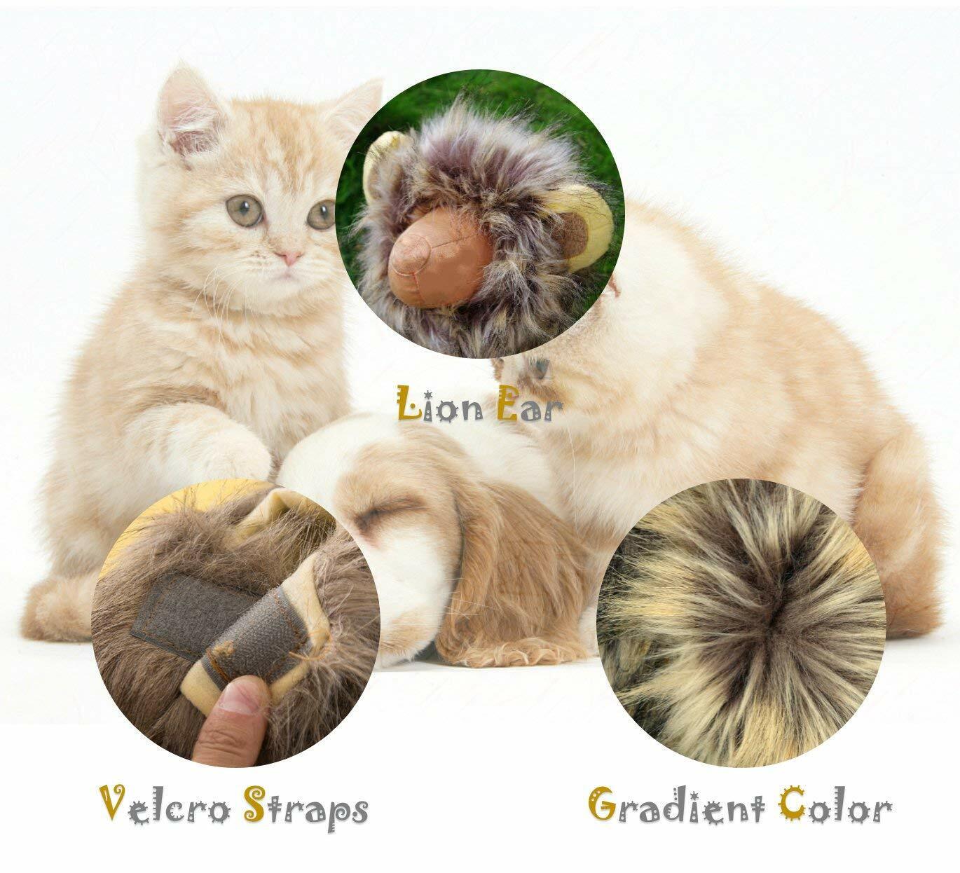 Pet Costume Lion Mane Wig for Cat Dog Halloween Christmas Party Fancy Dress up