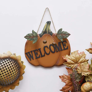 Wood Pumpkin Welcome Sign Fall Decor Autumn Harvest Thanksgiving Halloween Decor