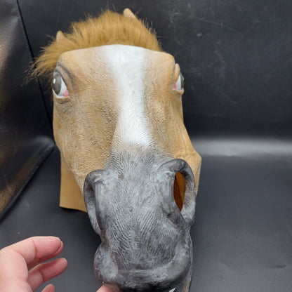 Horse Head Creepy Halloween Costume Theater Mask Rubber