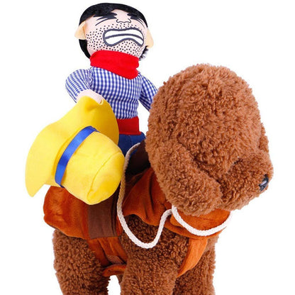 Funny Riding Horse Cowboy Pet Dog Costumes Puppy Party Costume Clothes Halloween