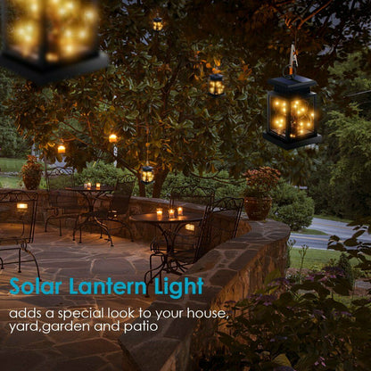 Solar Lantern Hanging Light LED Waterproof Yard Outdoor Patio Garden Yard Lamp warm white string