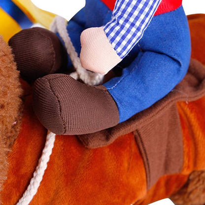 Funny Riding Horse Cowboy Pet Dog Costumes Puppy Party Costume Clothes Halloween