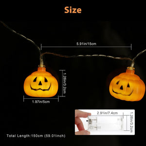 10 LED Halloween Pumpkin String Lights Lantern Lamp Home Party Christmas Decors