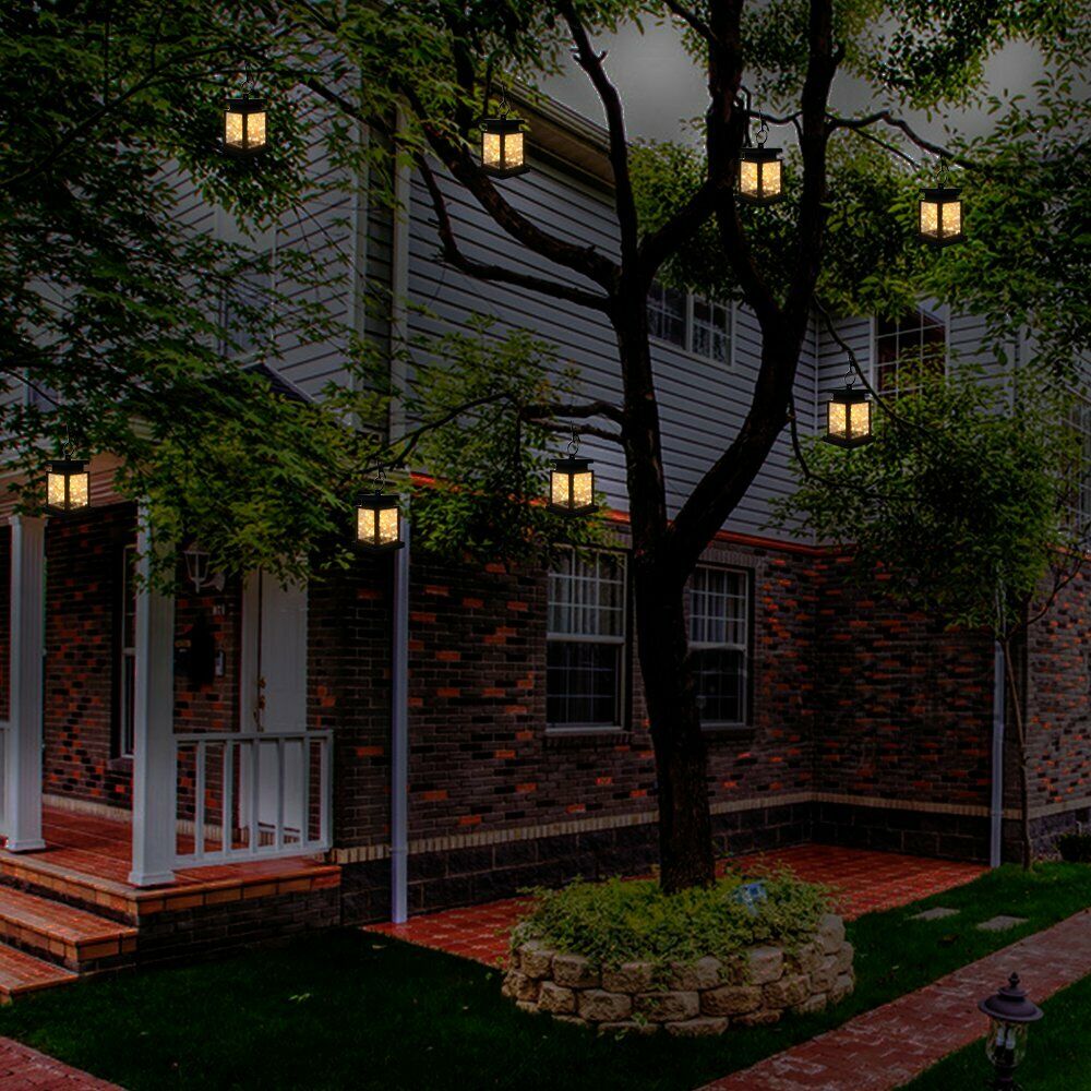Solar Lantern Hanging Light LED Waterproof Yard Outdoor Patio Garden Yard Lamp warm white string