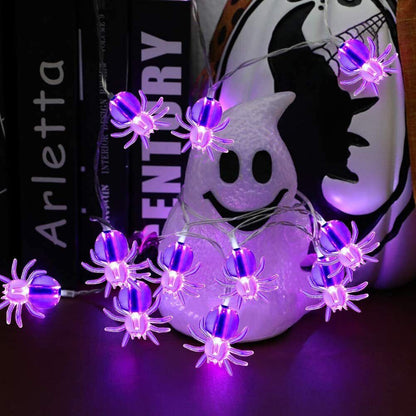 LED Halloween Purple Spider Decor String Lights for Halloween Outdoor Indoor US