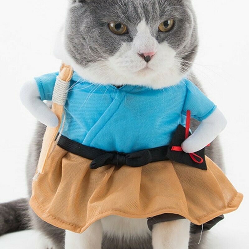 Madraí Cat éadaí Peataí Greannmhar Samurai Páirtí Cosplay Éadaí Féile Fancy Madraí NUA 