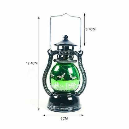 Halloween Lamp Flame Pumpkin Castle Witch Lights Party LED Lantern Hanging Gift