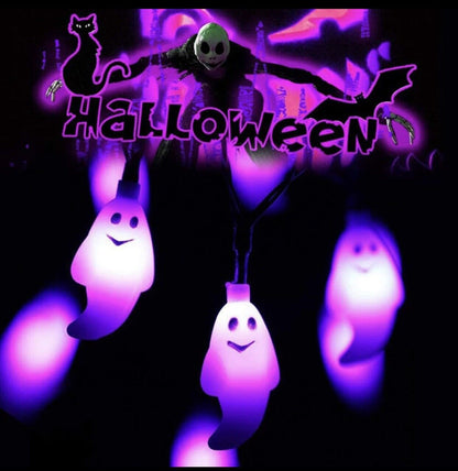 Halloween Ghost Solar LED Lights On String