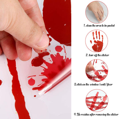 Halloween Bloody Knives Hanging Haunted Scary Horror Banner Window Wall Sticker