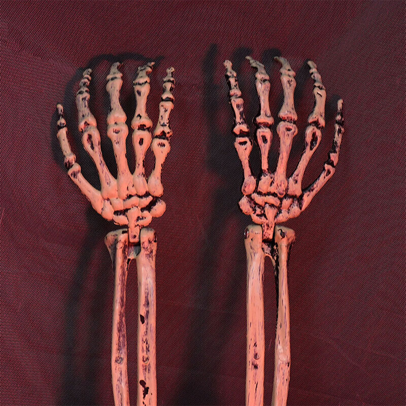 3pcs Halloween Scary Horror Skeleton Decorations Head Bones Hand Outdoor Decor