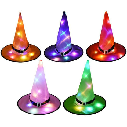 Halloween Glowing Witch Hat LED Lights Props Outdoor Tree Hanging Party Decor US