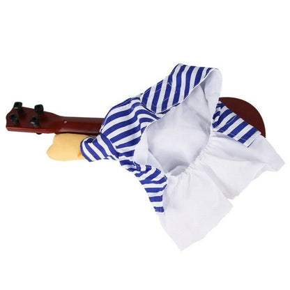Funny Pet Cosplay Clothes Guitarist Player Suit Dog Puppy Cat Costume Halloween