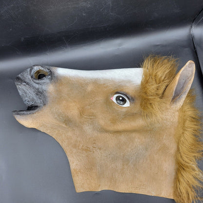Horse Head Creepy Halloween Costume Theater Mask Rubber