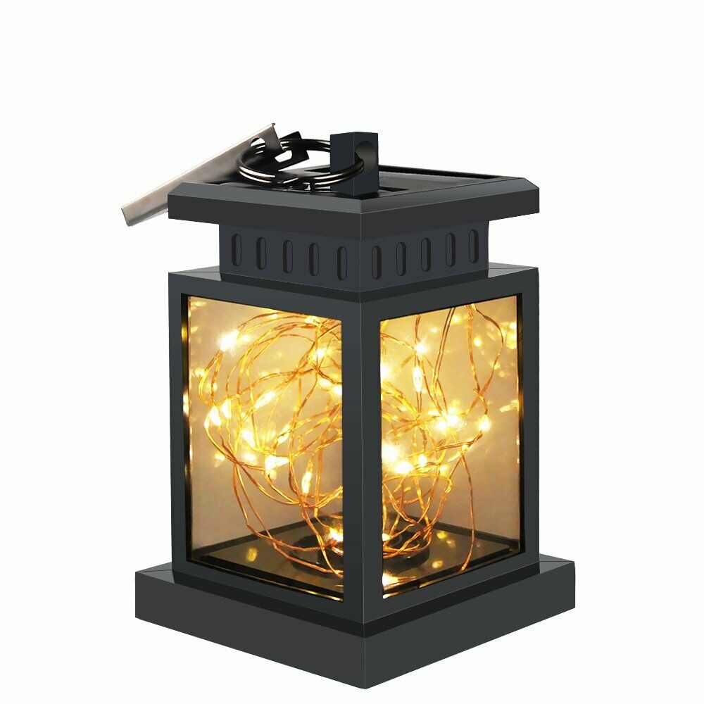 Solar Lantern Hanging Light LED Waterproof Yard Outdoor Patio Garden Yard Lamp warm white string