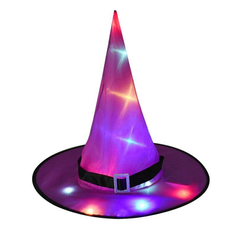 Halloween Glowing Witch Hat LED Lights Props Outdoor Tree Hanging Party Decor US