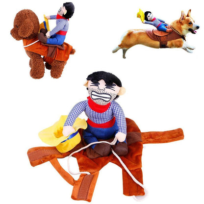 Funny Riding Horse Cowboy Pet Dog Costumes Puppy Party Costume Clothes Halloween