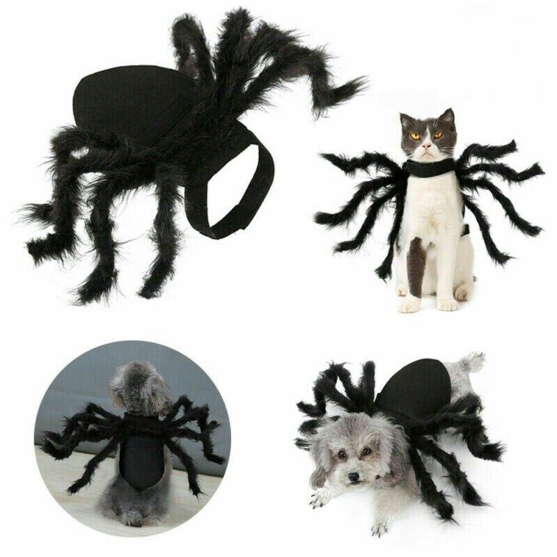Halloween Pet Black Spider Costume Dog Cat Puppy Spider Cosplay Clothes Outfit