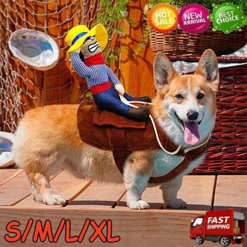 Funny Riding Horse Cowboy Pet Dog Costumes Puppy Party Costume Clothes Halloween