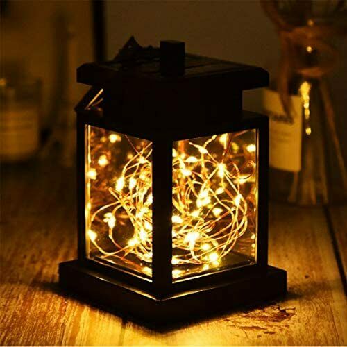 Solar Lantern Hanging Light LED Waterproof Yard Outdoor Patio Garden Yard Lamp warm white string
