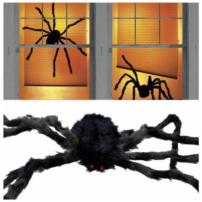 Halloween Large Black Spider Scary Haunted House Prop Party Decor Outdoor Indoor